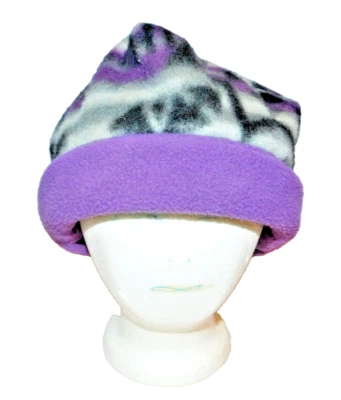 Pack Rat Hats Purple Fleece Nordic Print Winter Beanie Adult M/L Ski Snow Sports - Image 1 of 4