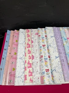 GIFT WRAPPING PAPER 2 SHEETS NEW BABY BOY GIRL WELCOME TO THE WORLD BIRTH WRAP - Picture 1 of 17