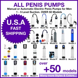Vacuum Penis Pumps for ED Manual & Electric Male Enhancement Erectile Enlarger - Picture 1 of 234