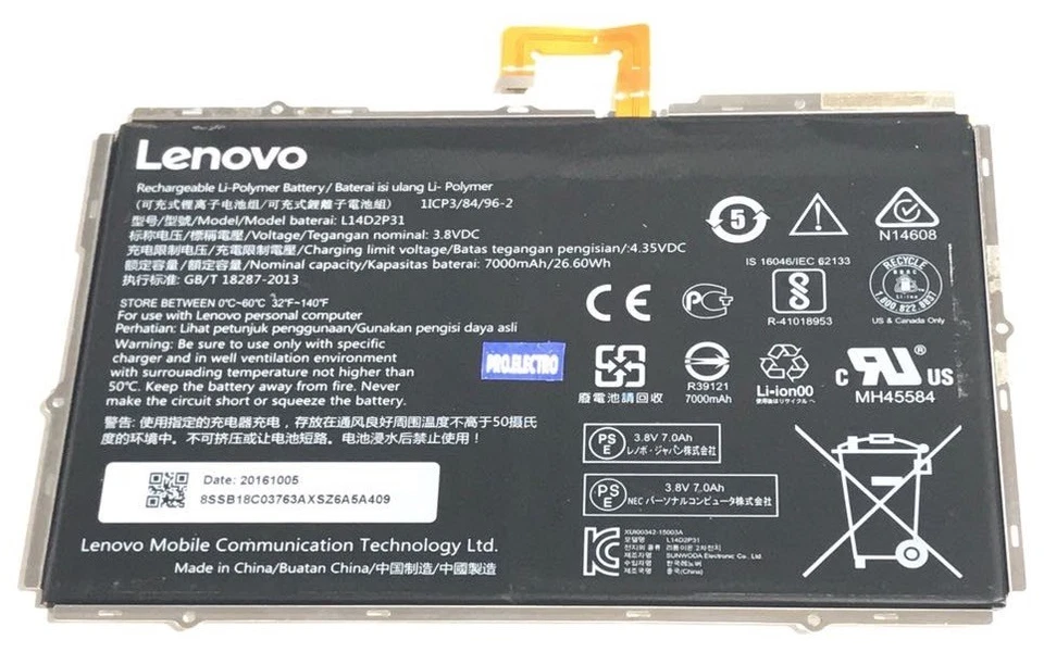 Battery Lenovo A10-30 L14D2P31 1ICP3/84/96-2 ZA0C Original - Image 1 of 1