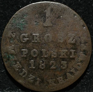 Russia Poland 1 Grosz 1823 IB Alexander I Antique Copper Coin Low Mintage Scarce - Picture 1 of 2