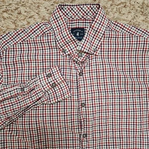 Johnnie-O Top Shelf Red Plaid Men Sz L Oxford Long Sleeve Button Up Shirt - Picture 1 of 7