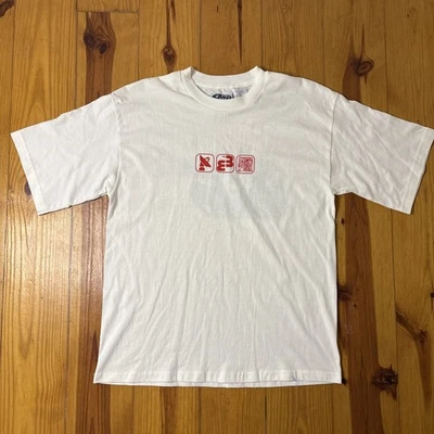 Camiseta De Colección Y2K 2000 Bugle Boy Industries Robot Fútbol Talla L Blanca Foto 1 de 4