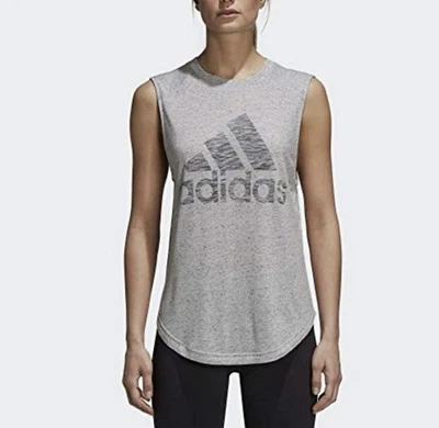 Camiseta sin mangas Adidas gris con logotipo muscular talla XL Foto 1 de 4