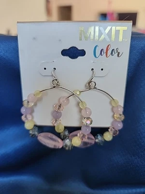 Juego de pendientes colgantes Mixit pastel multi aro nuevo con etiquetas declaración de moda  Foto 1 de 4