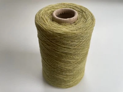 Knoll 100% Lambswool Knitting Weaving 2/17nm Yarn Green Yellow Citrus LW110 265g - Image 1 of 4