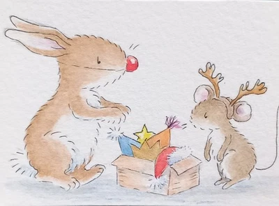 Original Watercolour Painting 'Christmas Party Box' - Image 1 of 3