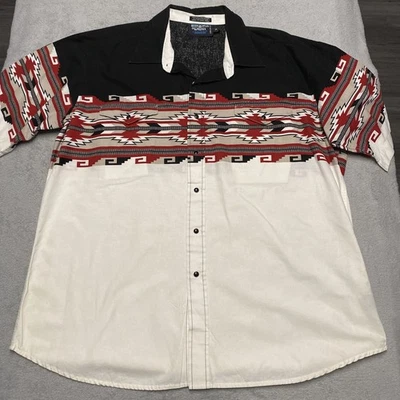 Panhandle Slim Brooks And Dunn Shirt Men XL Aztec Pearl Snap Western 90s Vintage - Image 1 of 4