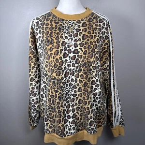 Adidas Leopard Print Luxe Trefoil Oversized Sweatshirt Samba HB4763 Size Small - Picture 1 of 10