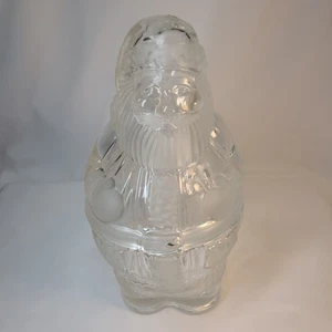 Gorham Holiday Traditions Crystal Glass Santa Treat Jar - Foto 1 di 6