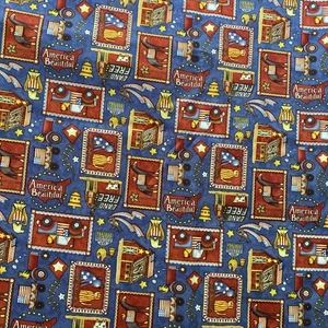 Patriotic Fabric Debbie Mumm’s America the Beautiful Freedom Cotton BTHY 44"wide - Picture 1 of 11