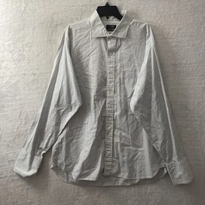 Gitman Bros Mens Button Shirt White Green Check 2XL Cotton VTG Long Sleeve - Picture 1 of 7