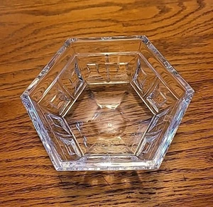 Vtg Rosenthal 24% FLC Crystal Hexagonal Bowl Domus Collection DISC 5”Wx 2.5”H - Picture 1 of 4