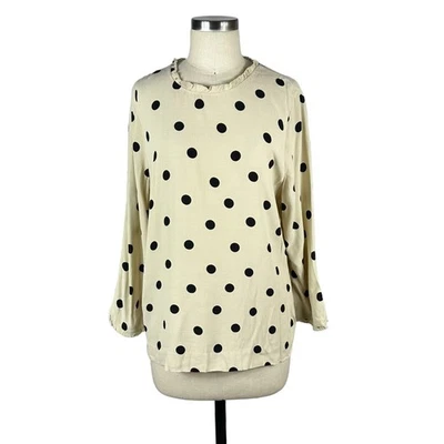 Blusa KATE SPADE Deco Dot Crema Negra Lunares Crepé Para Mujer 10 Preppy Elegante Foto 1 de 4