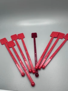 Vintage Lot of 8 Hyatt House Hotels Swizzle Sticks Red & Clear Variants - Picture 1 of 5