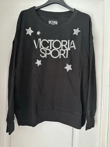 Victoria's Secret Sport Ladies Black And Silver Jumper Size Large - Picture 1 of 7