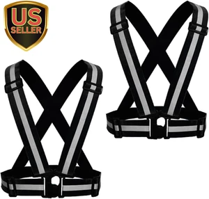 Reflective Running Vest 2-10 Pack, High Visibility Reflective Gear Night Cycl... - Picture 1 of 1