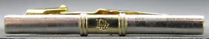 Christian Dior Vintage Tie Clip Elegant Dual-Tone Gold & Silver 5cm T/C71 - Picture 1 of 5