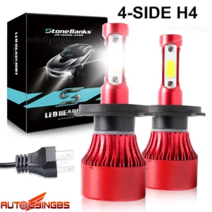 4-Sides 9003 H4 LED Headlight Kit Bulbs Hi/Lo Beam 6500K White HB2 120W 260000LM - Picture 1 of 12