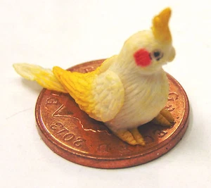Polymer Clay Small White Cockatoo Tumdee 1:12 Scale Dolls House Exotic Bird C2 - Picture 1 of 2