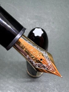 MONTBLANC MEISTERSTUCK 149 Fountain Pen 18K 750 '80s Ebonite ink-feeder Gold/EF - Picture 1 of 24