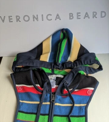NWT VERONICA BEARD Sorrel Striped Hoodie Dickey Red Navy Black RARE - Image 1 of 4
