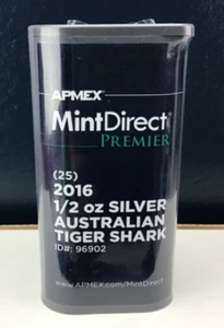 Sealed & New Tube (25) 2016 Australia 1/2 oz Silver Tiger Shark BU Coins - Picture 1 of 8