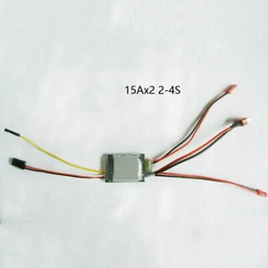 For Tracked Vehicles Differential Speedboats Two-way Brushed ESC 2-4S 15A x 2 - Picture 1 of 2