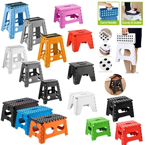 Folding Step Stool Plastic Heavy Duty Multi Purpose Easy Foldable Home Kitchen - Picture 1 of 26