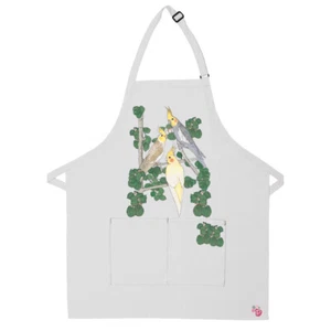 Cockatiel Parrot Apron Two Pocket Bib Apron with Adj Neck - Picture 1 of 1