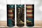 Militry Boots  Veteran Tumbler 20 oz handmade in Montana with straw