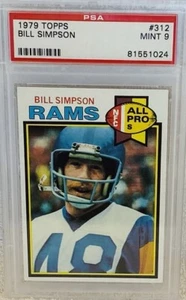 1979 Topps BILL SIMPSON #312 PSA 9 (MINT) NFC ALL-PRO Los Angeles Rams - Picture 1 of 1