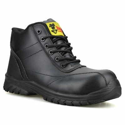 Ladies Womens Leather Safety Steel Toe Cap Walking Work Ankle Boots Shoe Size