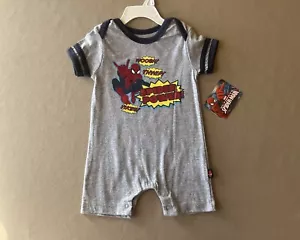 Baby Boys 6-9 Mos “Spider-Man” One-Piece Short Sleeve Short Outfit~New With Tags - Picture 1 of 7