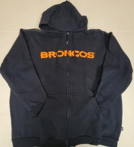 NFL Denver Broncos Full Zip Embroidered Hooded Sweatshirt, New (Women's 1X) - Picture 1 of 4