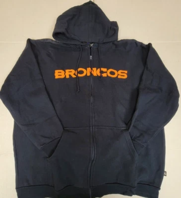 NFL Denver Broncos Full Zip Embroidered Hooded Sweatshirt, New (Women's 1X) - Image 1 of 4