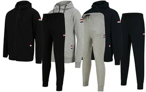 Tuta uomo slim fit zip casual tinta unita 3 strisce badge nuova - Foto 1 di 31