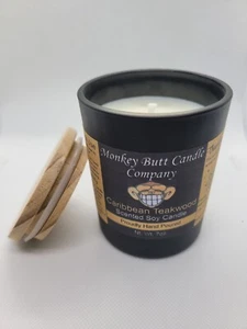 7oz Caribbean Teakwood Hand poured scented soy jar candle - Bild 1 von 2