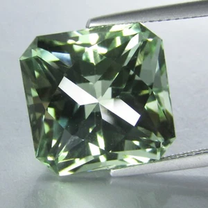 10.32Cts Natural Gorgeous Green Amethyst(Prasiolite) 12.6mm Cushion Cut Gemstone - Picture 1 of 6