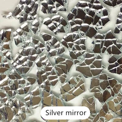 Espejo templado vidrio roto mosaico azulejos piezas de artesanía para arte 100 g/0,22 lb Foto 1 de 4