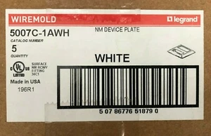 Wiremold 5007C-1AWH NM Device Plate White (Box of 5) - Picture 1 of 1