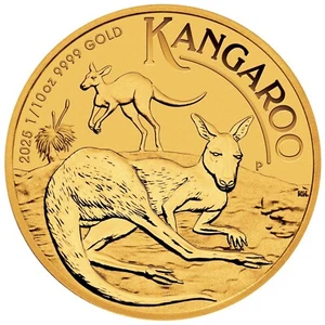 1/10 Oz 9999 Gold Kangaroo 2025 Australian Perth Mint Bullion Coin NEW ๐ - Picture 1 of 3