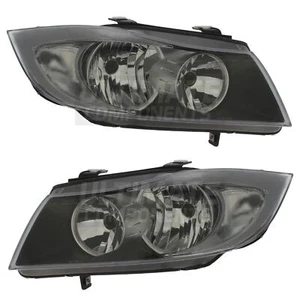 BMW 3 Series E90 Headlights Saloon 2005-2008 Black Inner Headlamps 1 Pair - Picture 1 of 12