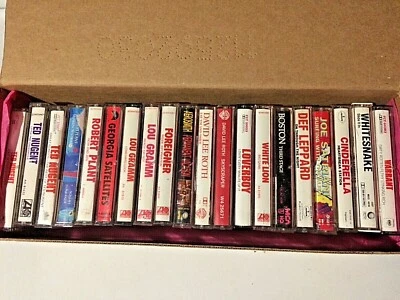 20 Cassettes Box -Ted Nugent,Cinderella,Foreigner,LouGramm,David Lee Roth,Boston - Image 1 of 4