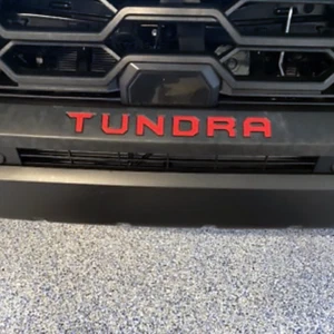 Red Grill Letters Front Bumper 2022-2026 Toyota Tundra Plastic Inserts NOT VINYL - Picture 1 of 7