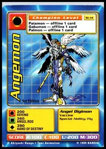 Digimon 1st Edition Champion Angemon St-14 1999 LP - Picture 1 of 2