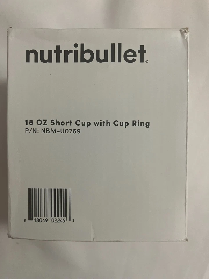 Nutribullet Lot of (2) 18 oz Short Cups w/Cup Rings lids. (1) 20 oz Cup w/lid.