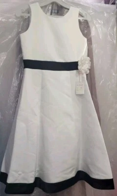 Tip Top Teen Dress Size 12. White and Black Adorable Girls Formal Dress.  - Image 1 of 4