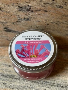 Yankee Candle Simply Home Pink Honeysuckle 7 Oz Jar Candle 2012 Sp. Ed. RETIRED - Picture 1 of 4