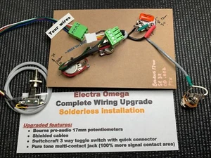 Electra Omega Solderless Wiring Upgrade - Bourns Pro-audio Pots/Switchcraft 3x - Picture 1 of 3